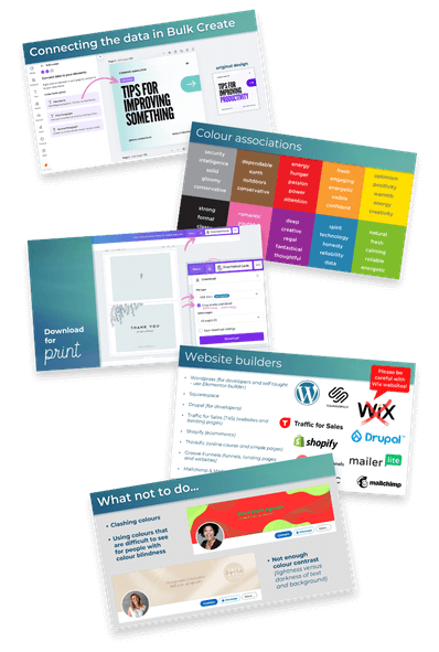 Examples slides from previous talks